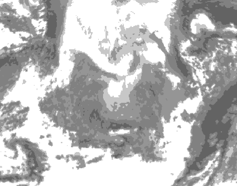 GDPS total cloud 234 hour forecast chart for Canada based on 2026/02/06 0000Z data
