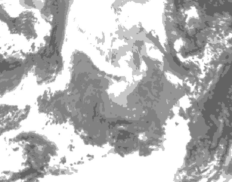 GDPS total cloud 240 hour forecast chart for Canada based on 2026/02/06 0000Z data