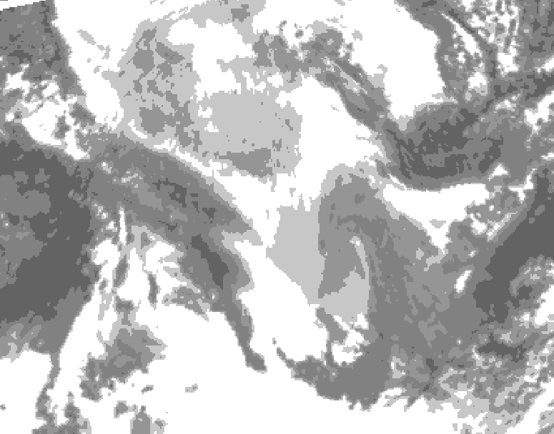 GDPS total cloud 012 hour forecast chart for Canada based on 2026/02/06 1200Z data