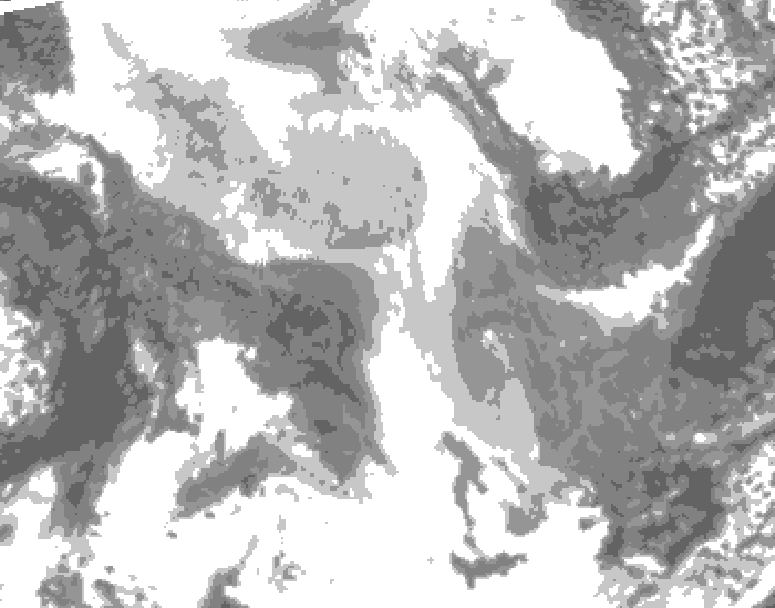 GDPS total cloud 024 hour forecast chart for Canada based on 2026/02/06 1200Z data