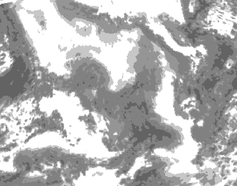 GDPS total cloud 108 hour forecast chart for Canada based on 2026/02/06 1200Z data
