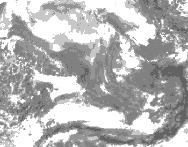 GDPS total cloud 168 hour forecast chart for Canada based on 2026/02/06 1200Z data