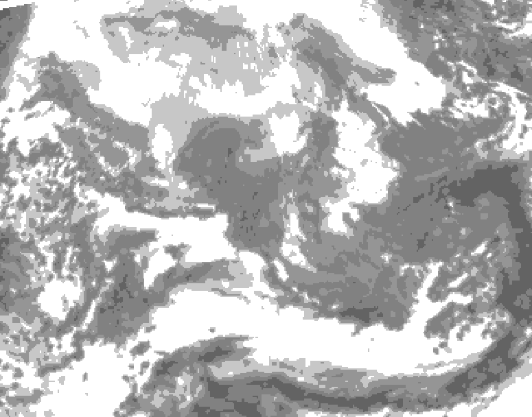 GDPS total cloud 174 hour forecast chart for Canada based on 2026/02/06 1200Z data