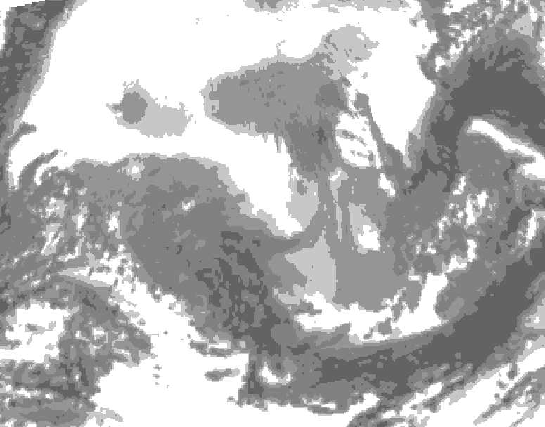 GDPS total cloud 216 hour forecast chart for Canada based on 2026/02/06 1200Z data