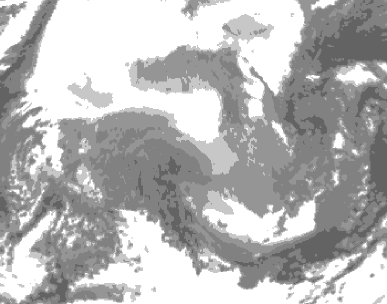GDPS total cloud 228 hour forecast chart for Canada based on 2026/02/06 1200Z data