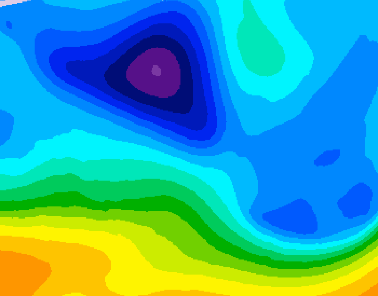 GDPS 500 millibar geopotential height 036 hour forecast chart for Canada based on 2026/02/07 0000Z data
