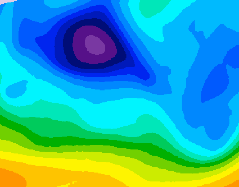 GDPS 500 millibar geopotential height 060 hour forecast chart for Canada based on 2026/02/07 0000Z data