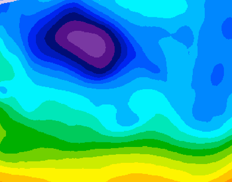 GDPS 500 millibar geopotential height 078 hour forecast chart for Canada based on 2026/02/07 0000Z data