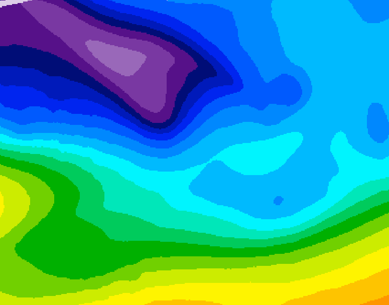 GDPS 500 millibar geopotential height 114 hour forecast chart for Canada based on 2026/02/07 0000Z data
