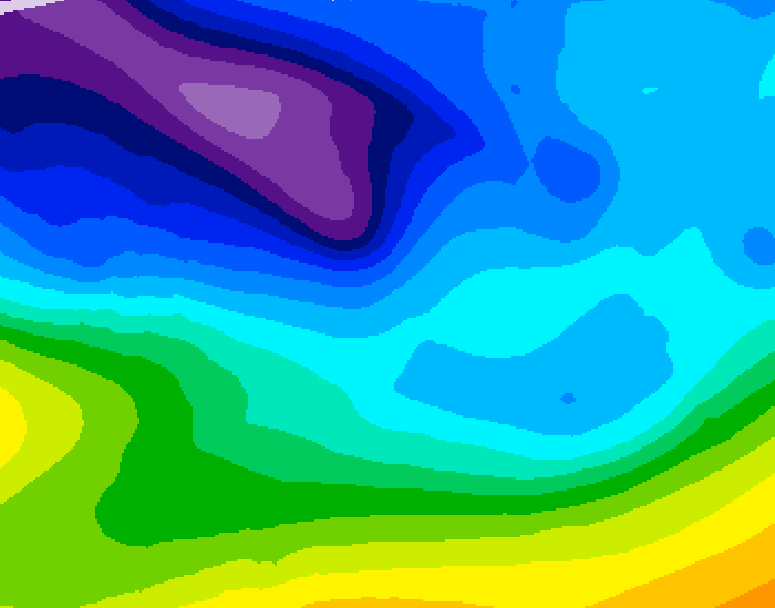 GDPS 500 millibar geopotential height 120 hour forecast chart for Canada based on 2026/02/07 0000Z data