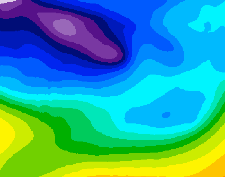GDPS 500 millibar geopotential height 132 hour forecast chart for Canada based on 2026/02/07 0000Z data
