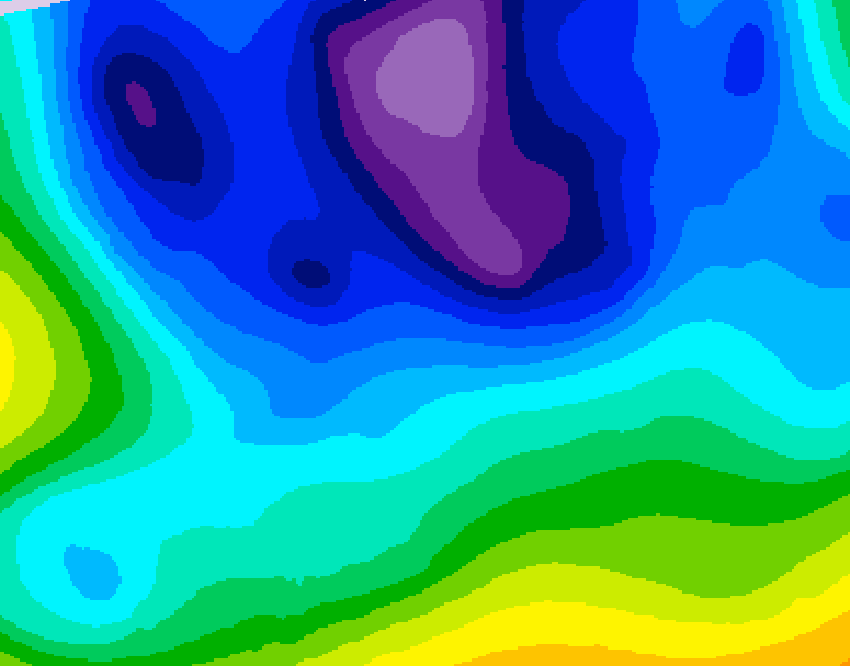 GDPS 500 millibar geopotential height 222 hour forecast chart for Canada based on 2026/02/07 0000Z data