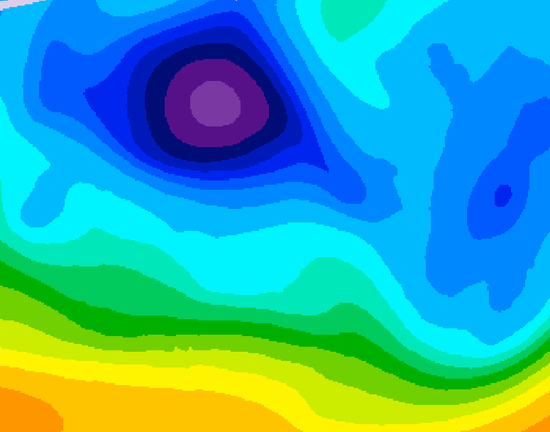 GDPS 500 millibar geopotential height 048 hour forecast chart for Canada based on 2026/02/07 1200Z data