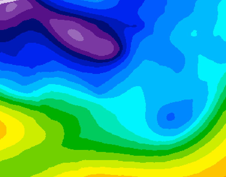 GDPS 500 millibar geopotential height 120 hour forecast chart for Canada based on 2026/02/07 1200Z data