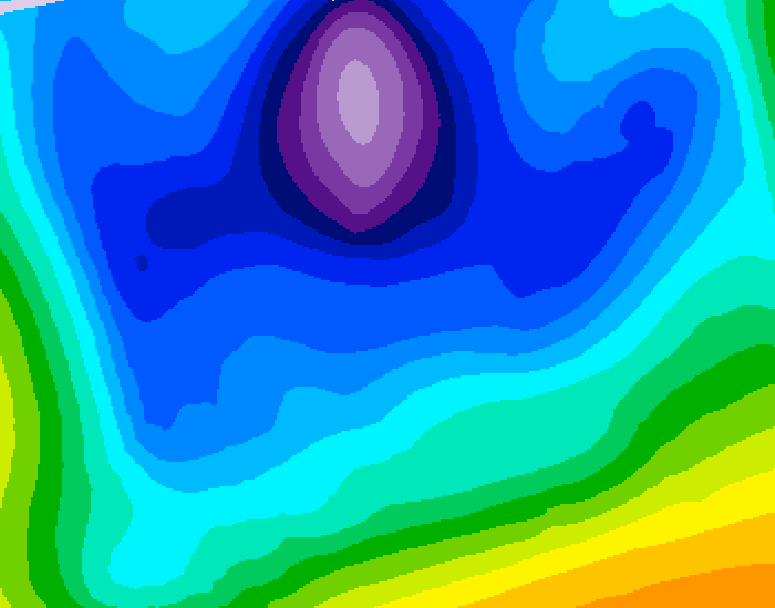 GDPS 500 millibar geopotential height 216 hour forecast chart for Canada based on 2026/02/07 1200Z data