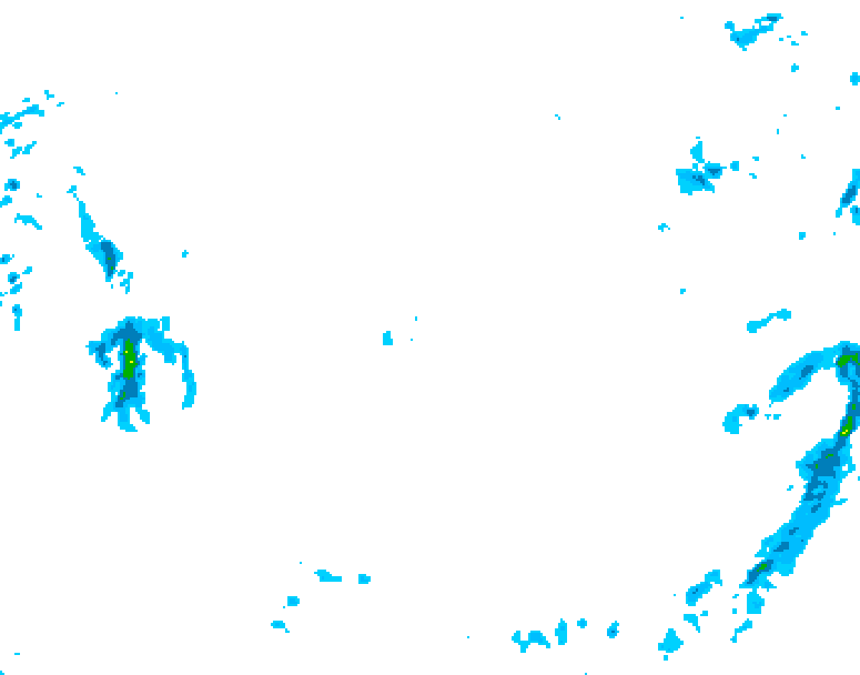 GDPS precipitation 120 hour forecast chart for Canada based on 2026/02/07 1200Z data
