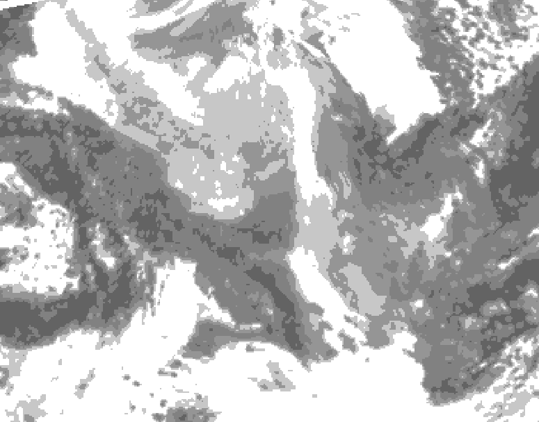 GDPS total cloud 024 hour forecast chart for Canada based on 2026/02/07 0000Z data