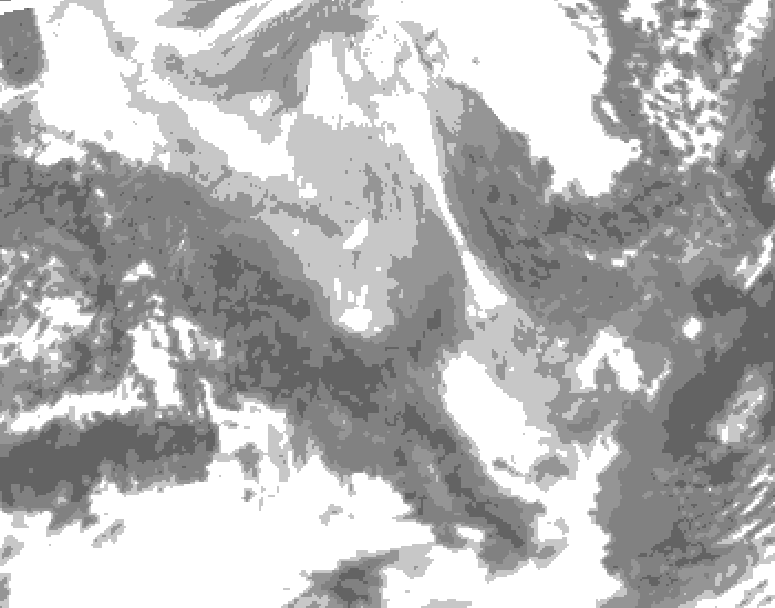 GDPS total cloud 036 hour forecast chart for Canada based on 2026/02/07 0000Z data
