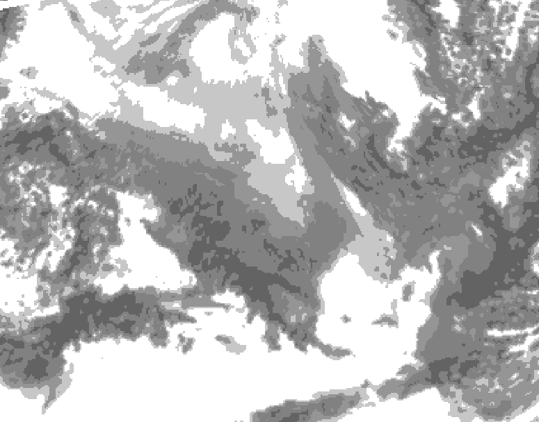 GDPS total cloud 048 hour forecast chart for Canada based on 2026/02/07 0000Z data