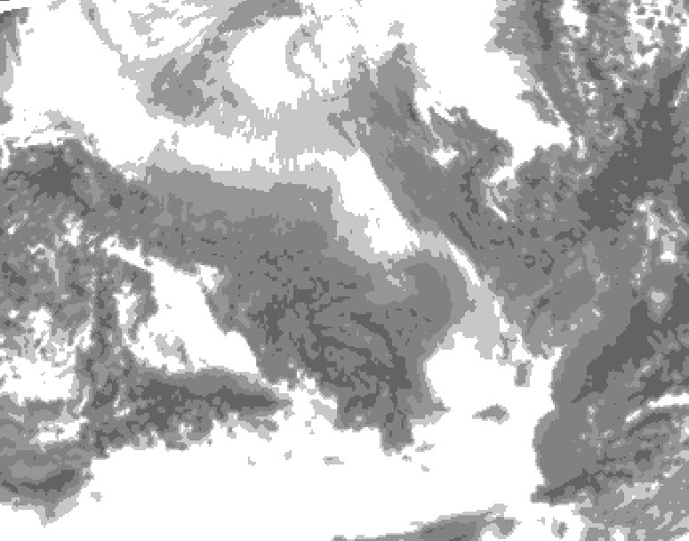 GDPS total cloud 054 hour forecast chart for Canada based on 2026/02/07 0000Z data