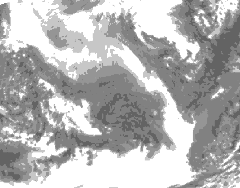 GDPS total cloud 066 hour forecast chart for Canada based on 2026/02/07 0000Z data