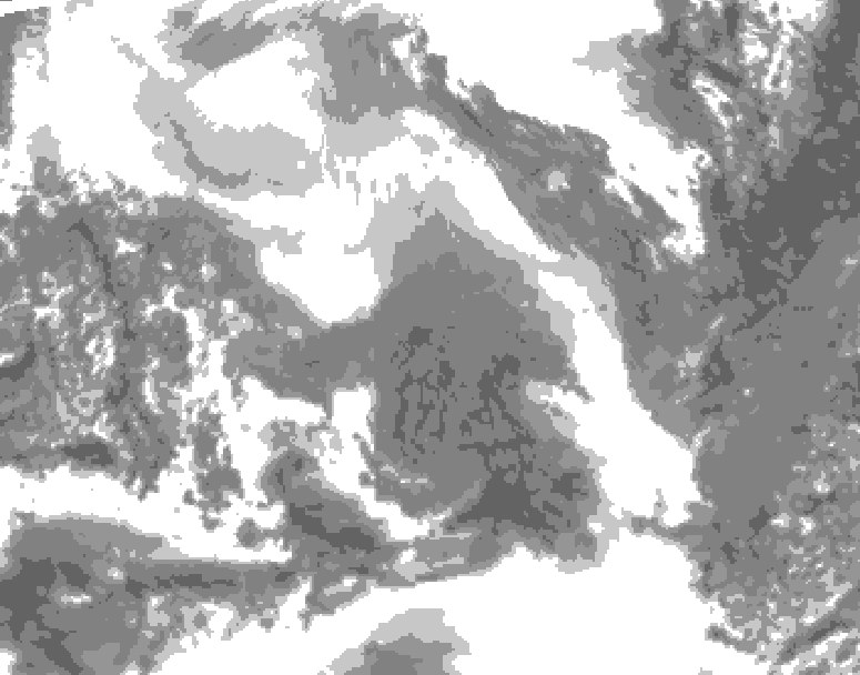 GDPS total cloud 078 hour forecast chart for Canada based on 2026/02/07 0000Z data
