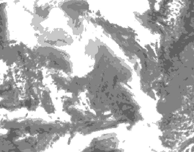 GDPS total cloud 084 hour forecast chart for Canada based on 2026/02/07 0000Z data