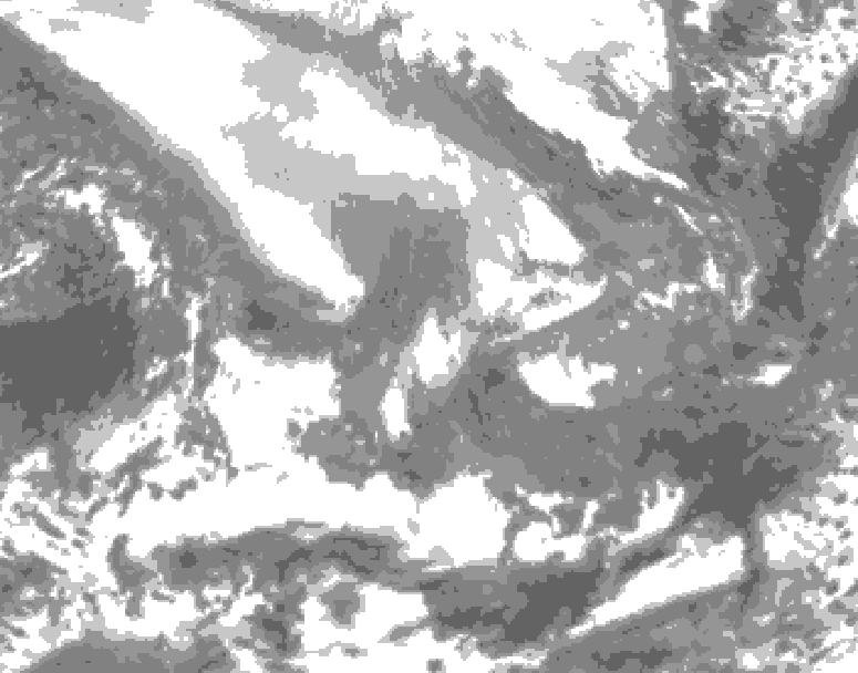 GDPS total cloud 114 hour forecast chart for Canada based on 2026/02/07 0000Z data