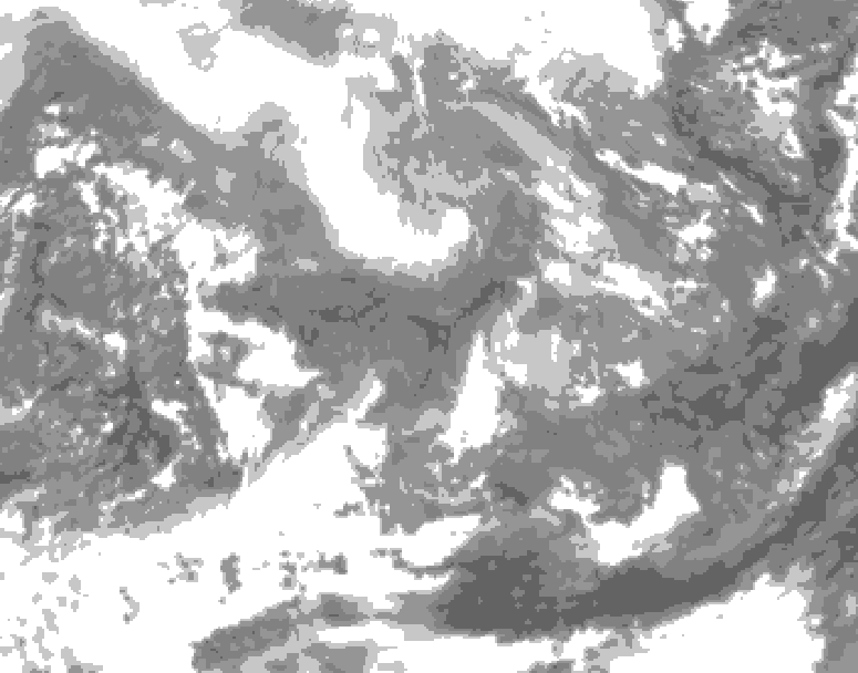 GDPS total cloud 138 hour forecast chart for Canada based on 2026/02/07 0000Z data
