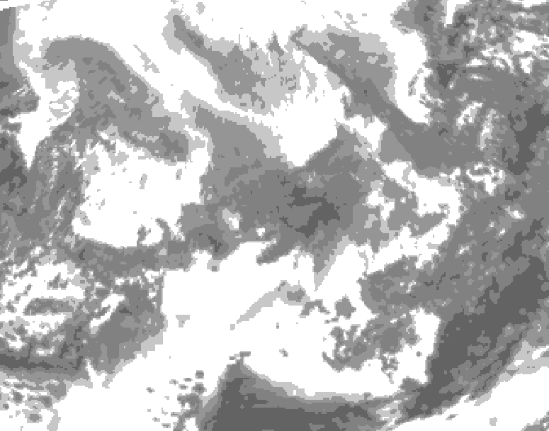 GDPS total cloud 168 hour forecast chart for Canada based on 2026/02/07 0000Z data