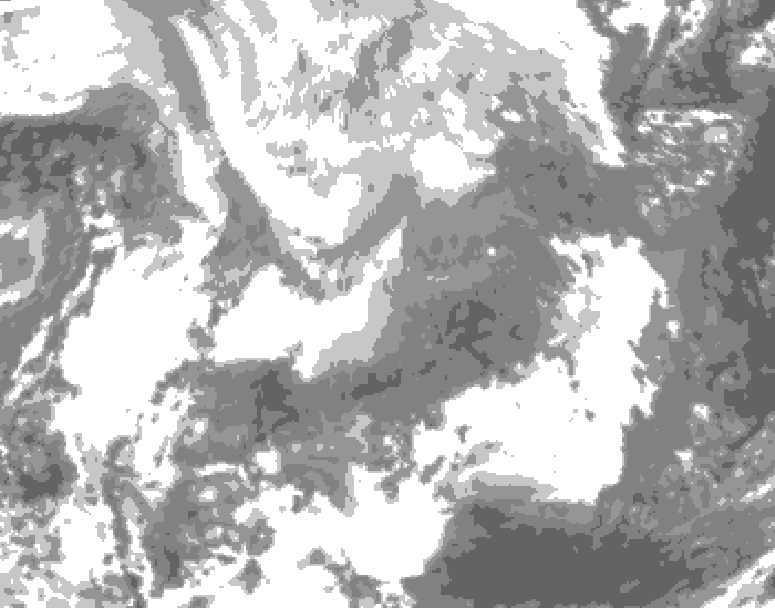 GDPS total cloud 198 hour forecast chart for Canada based on 2026/02/07 0000Z data