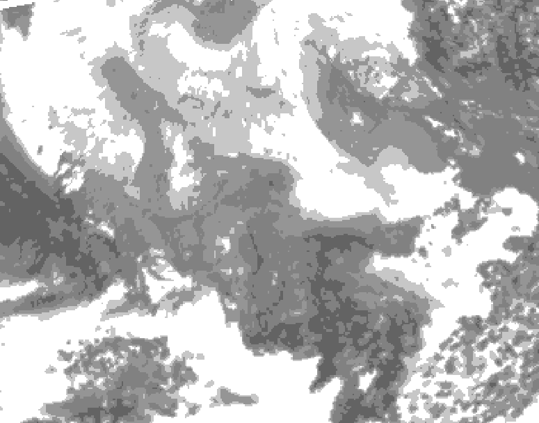 GDPS total cloud 240 hour forecast chart for Canada based on 2026/02/07 0000Z data