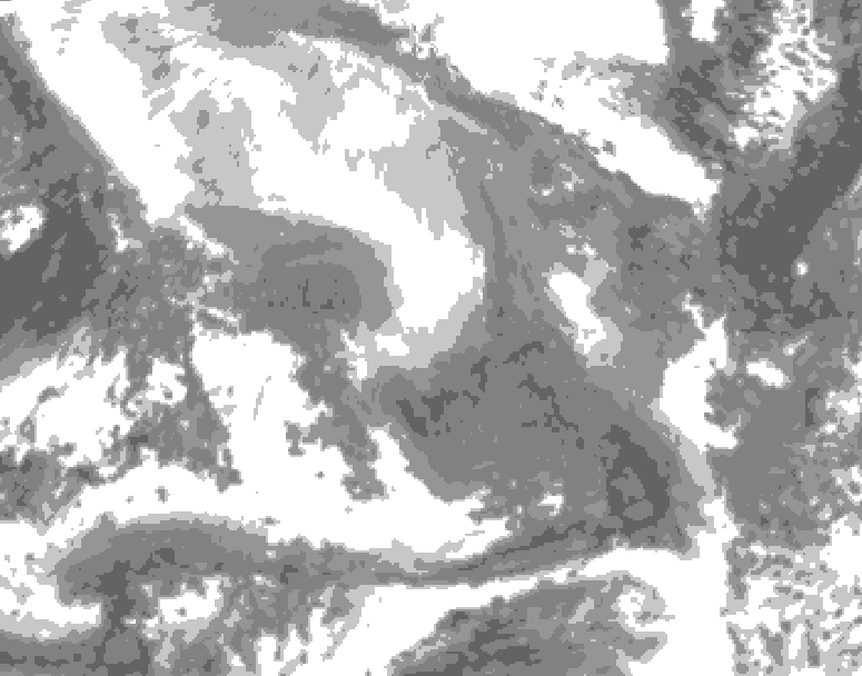 GDPS total cloud 084 hour forecast chart for Canada based on 2026/02/07 1200Z data