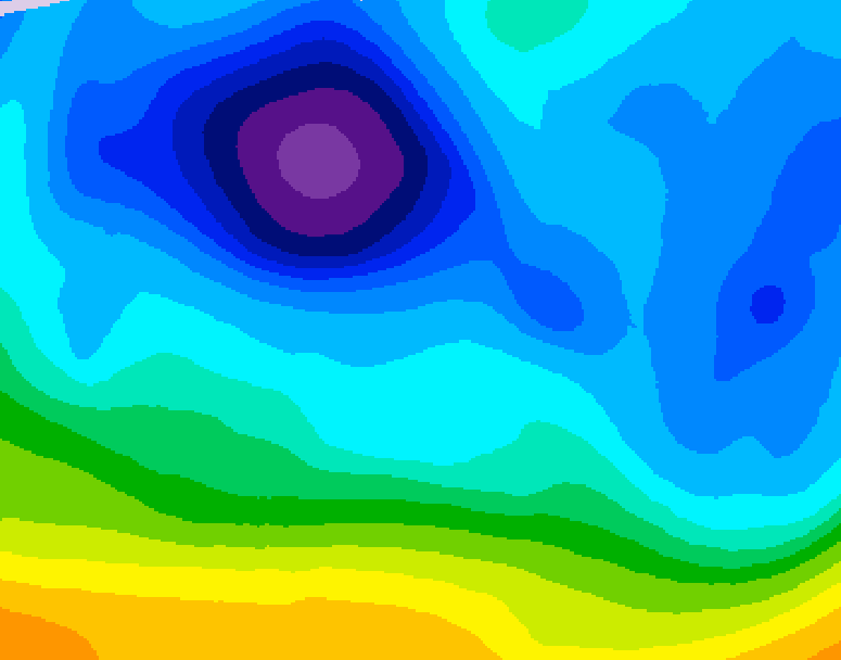 GDPS 500 millibar geopotential height 042 hour forecast chart for Canada based on 2026/02/08 0000Z data