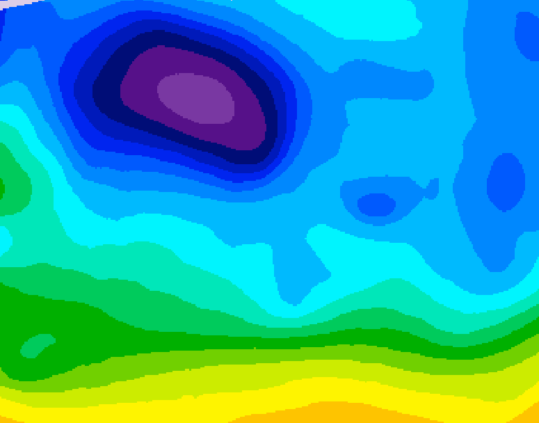 GDPS 500 millibar geopotential height 060 hour forecast chart for Canada based on 2026/02/08 0000Z data