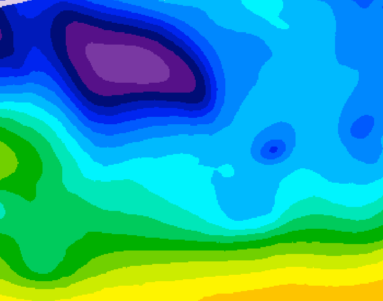 GDPS 500 millibar geopotential height 072 hour forecast chart for Canada based on 2026/02/08 0000Z data