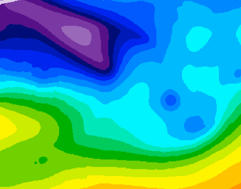 GDPS 500 millibar geopotential height 096 hour forecast chart for Canada based on 2026/02/08 0000Z data