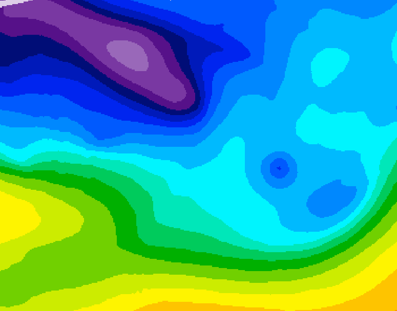 GDPS 500 millibar geopotential height 102 hour forecast chart for Canada based on 2026/02/08 0000Z data