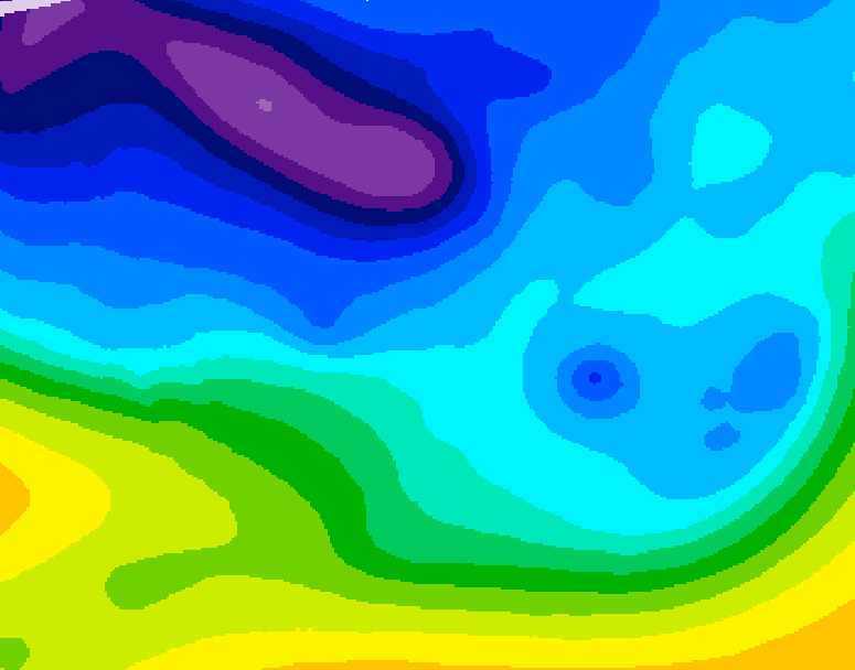 GDPS 500 millibar geopotential height 114 hour forecast chart for Canada based on 2026/02/08 0000Z data