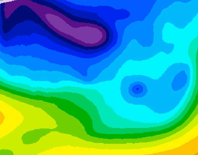 GDPS 500 millibar geopotential height 120 hour forecast chart for Canada based on 2026/02/08 0000Z data