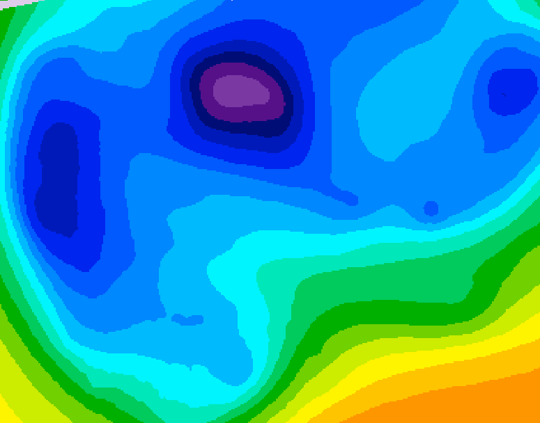 GDPS 500 millibar geopotential height 222 hour forecast chart for Canada based on 2026/02/08 0000Z data