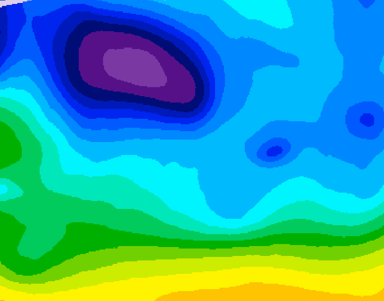 GDPS 500 millibar geopotential height 054 hour forecast chart for Canada based on 2026/02/08 1200Z data