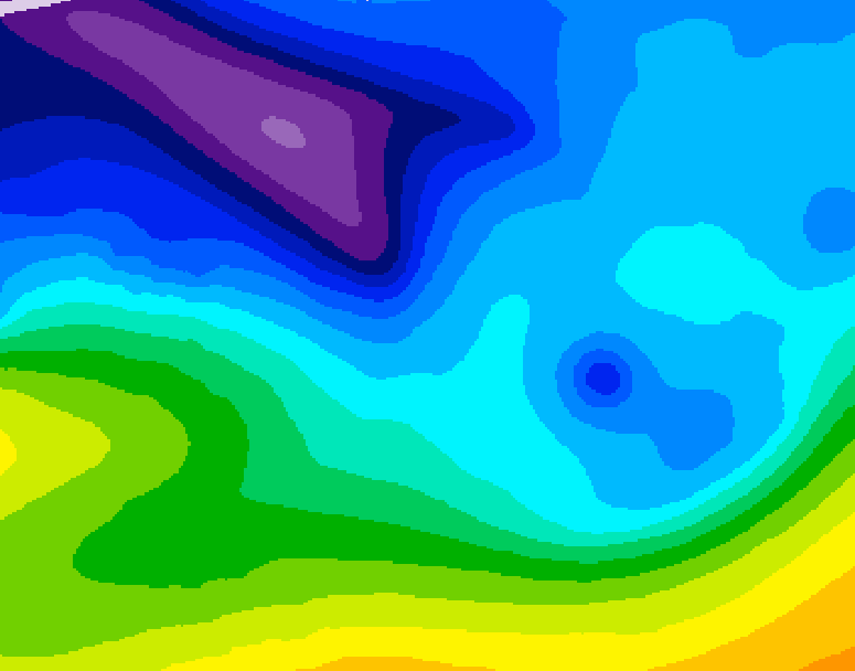 GDPS 500 millibar geopotential height 084 hour forecast chart for Canada based on 2026/02/08 1200Z data