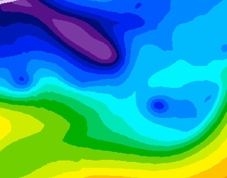 GDPS 500 millibar geopotential height 096 hour forecast chart for Canada based on 2026/02/08 1200Z data