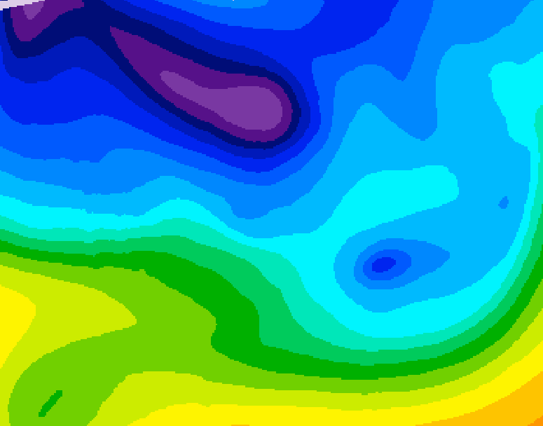 GDPS 500 millibar geopotential height 108 hour forecast chart for Canada based on 2026/02/08 1200Z data