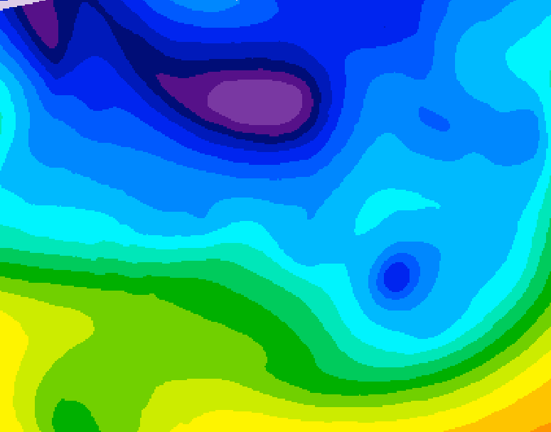 GDPS 500 millibar geopotential height 120 hour forecast chart for Canada based on 2026/02/08 1200Z data