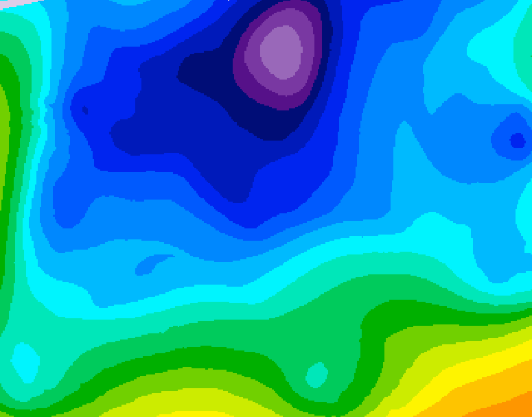 GDPS 500 millibar geopotential height 180 hour forecast chart for Canada based on 2026/02/08 1200Z data