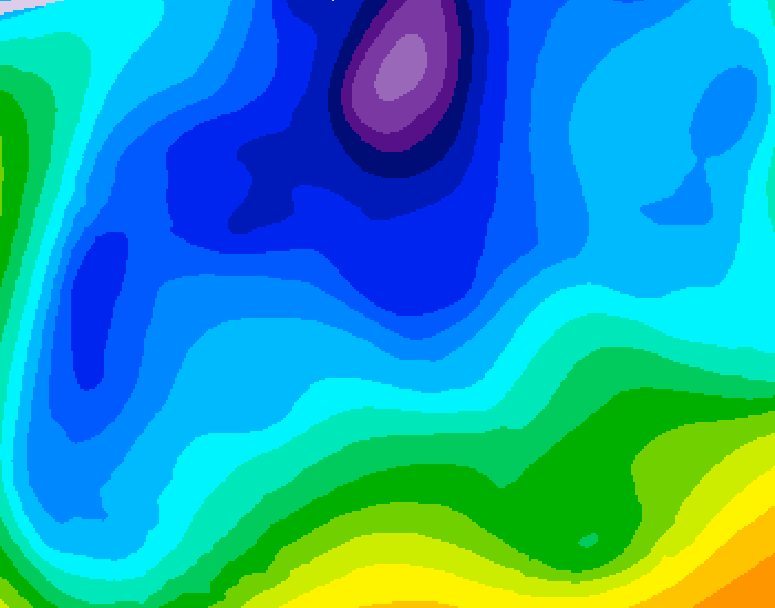 GDPS 500 millibar geopotential height 198 hour forecast chart for Canada based on 2026/02/08 1200Z data
