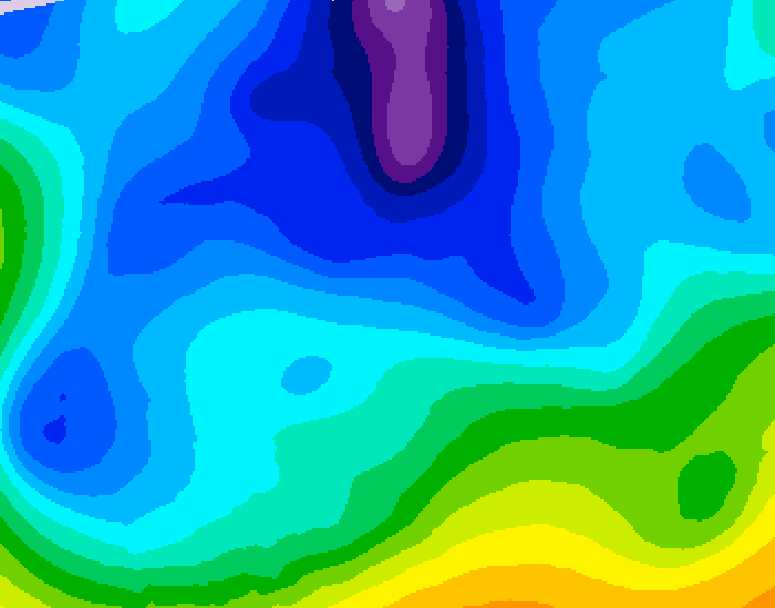 GDPS 500 millibar geopotential height 222 hour forecast chart for Canada based on 2026/02/08 1200Z data