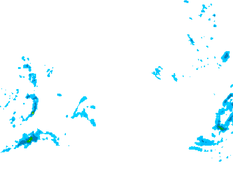 GDPS precipitation 018 hour forecast chart for Canada based on 2026/02/08 0000Z data
